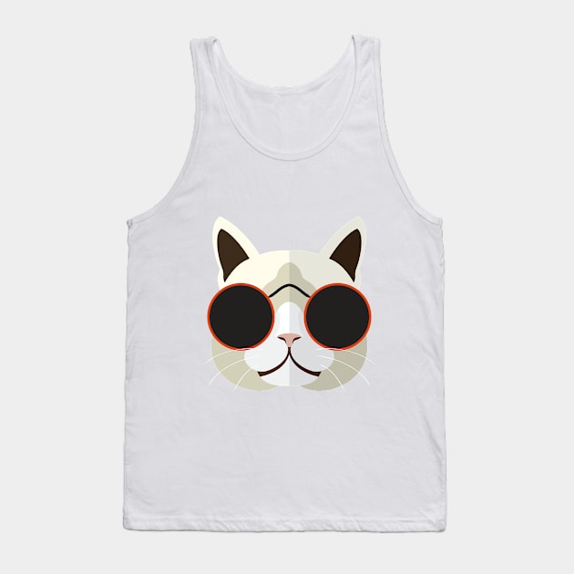 Cute Cat Face Mask Tank Top by Just Be Awesome   